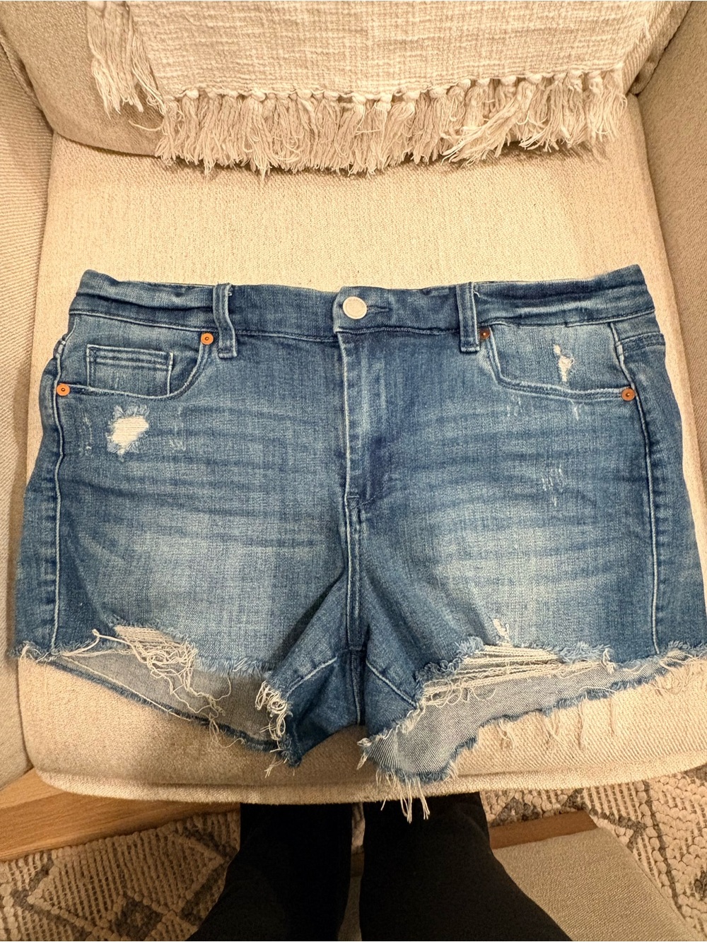 Blank NYC Distressed Denim Cutoff Shorts - Blue